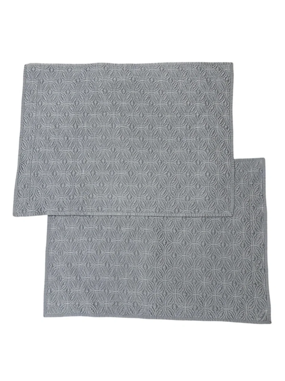 Pillow Sham Fieldcrest Luxury Set 2 Quilted Gray Cotton Queen